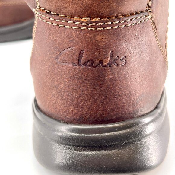 Clarks Bradley Leather Mid Comfort Boots Size 9M Brown Lace‑Up Ankle Boots - Picture 9 of 14